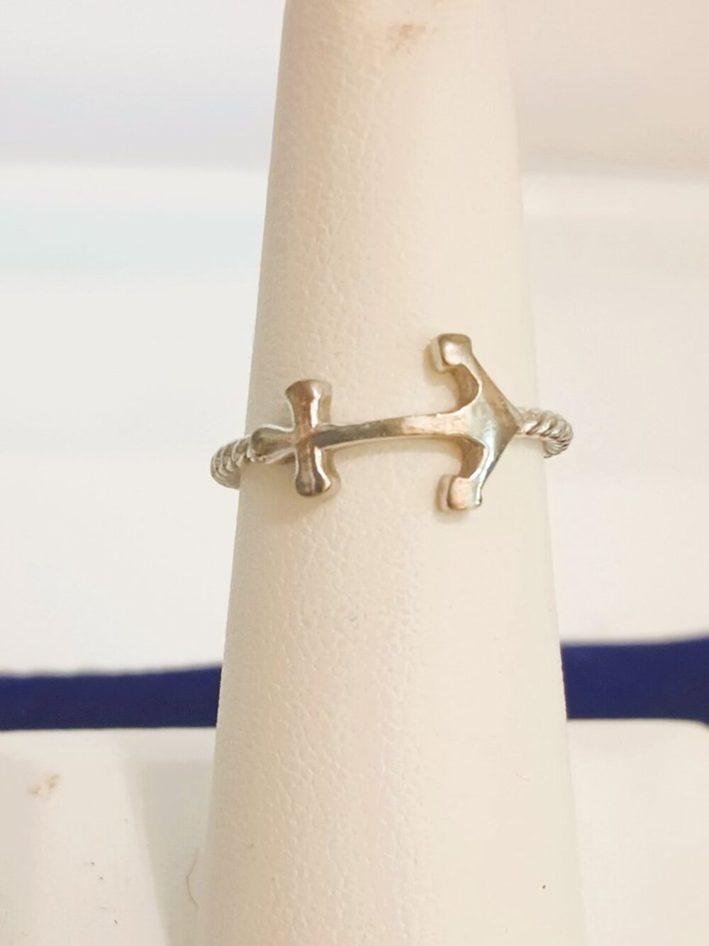 925 Nautical Anchor Rope Band Ring 6.5 Sterling Silver Jewelry